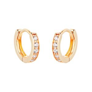 9ct Yellow Gold Cubic Zirconia Huggie Earrings