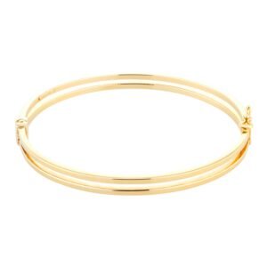 9ct Yellow Gold Double Square Tube Bangle