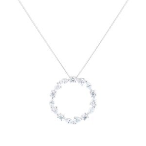 18ct White Gold 0.50ct Diamond Mixed Cut Pendant